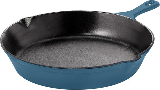 Utopia Kitchen Cast Iron Frying Pan 8 Inch, Cast Iron Chefs Pan, Pre Seasoned Skillet, Safe Grill Cookware for Indoor & Outdoor Use, Teal