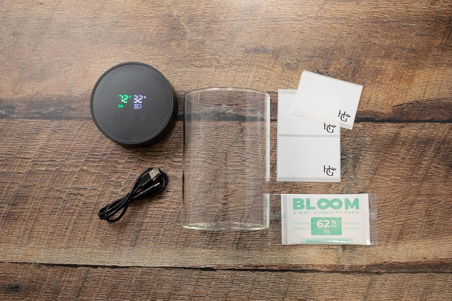 Herb Guard Auto-Cure Smart Jar and Vacuum Seal Curing Jar with Built In Hygrometer (1 Liter / 2 Oz Capacity) Curing Kit & Child Resistant Container Keeps Herbs and Serving Spices Fresh for Months