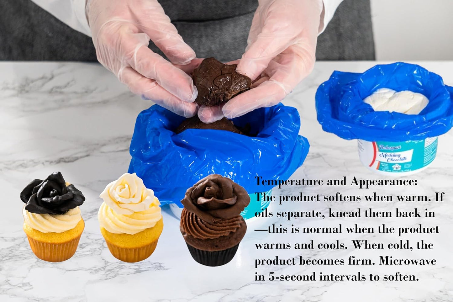 Bakerpan Black Modeling Chocolate - 1 Pound - Sculpt Cakes, Model Figurines, and Create Cake Toppers (Made in USA)