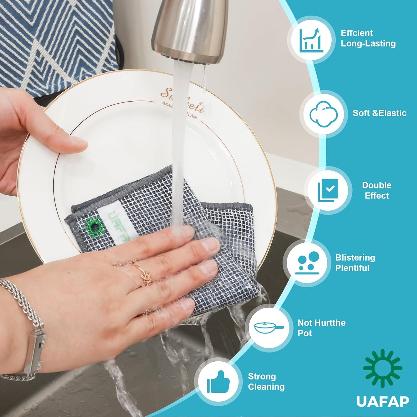 12Pcs New Upgrade 2-Layer Non Scratch Wire Dishcloth,Wire Dishwashing Rag,Reusable Quick-Dry Odor-Free Scrub Cloths for Dishes, Kitchen Cleaning Dish Rags for Cookware,Sinks, Dishes,Stove ﻿