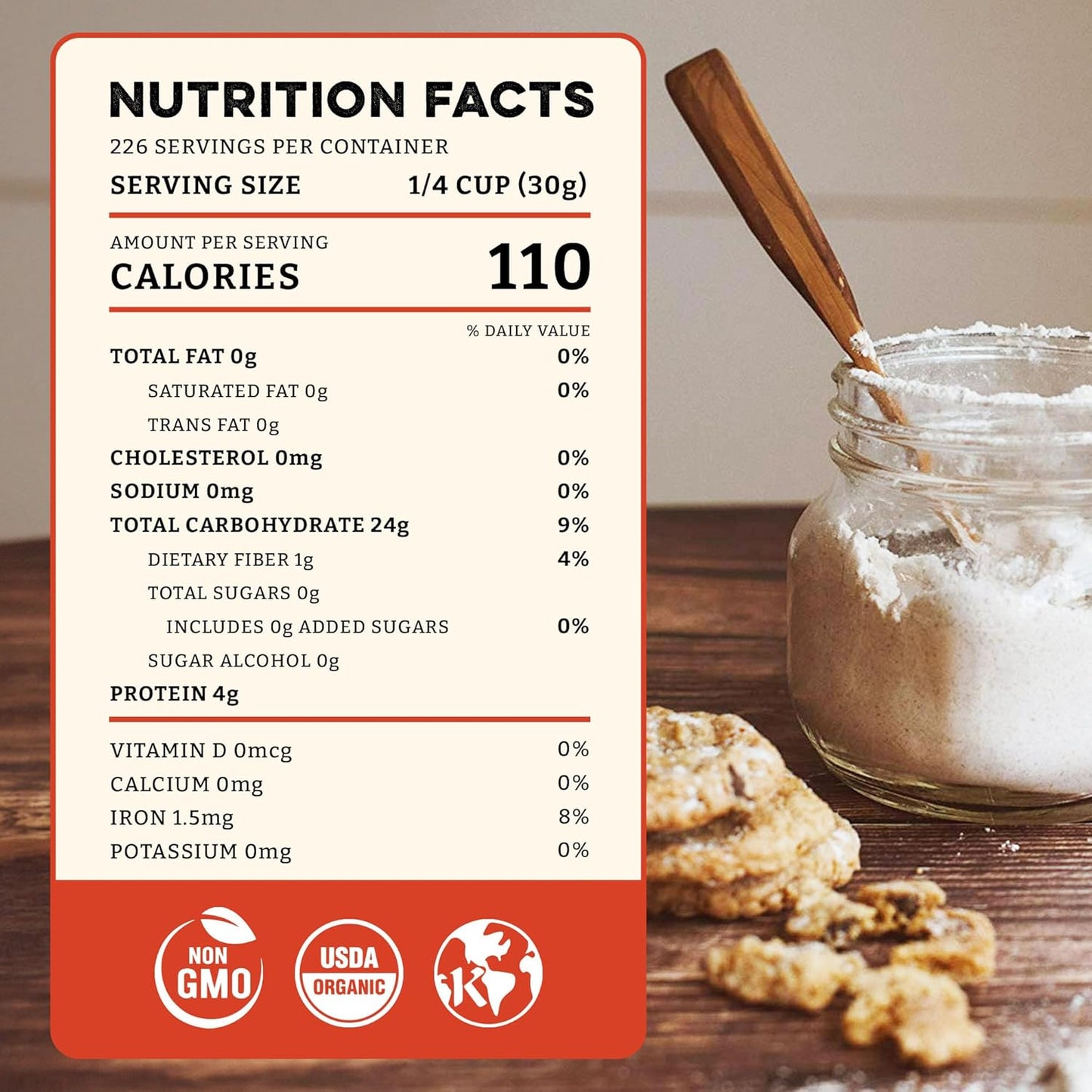 Sunrise Flour Mill Heritage Organic White Flour | USDA Organic All Purpose Flour Unbleached - Non-GMO, Kosher, Glyphosate Free, High Protein for Baking, Unbromated White Wheat (400 Ounce (Pack of 1))