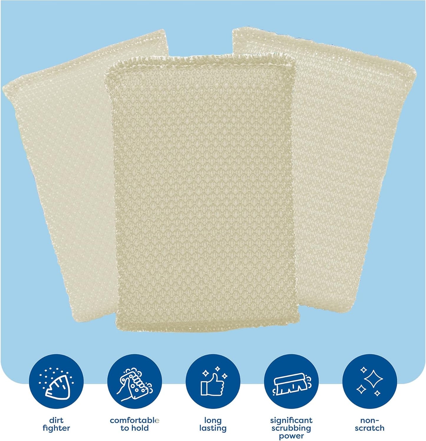 24 Pack Scrub Sponges Kitchen by SCRUBIT, Multi-Purpose Scouring Pads, Non-Scratch Cleaning Sponges for Dishes, Pots & Non-Stick Cookware - Long Lasting Dish Scrubbers for Kitchen, Bathroom & More