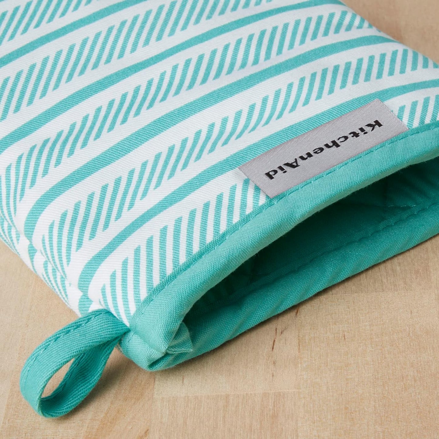 KitchenAid Albany Mini Oven Mitt 2-Pack Set, Aqua Sky, 5.5"x8"