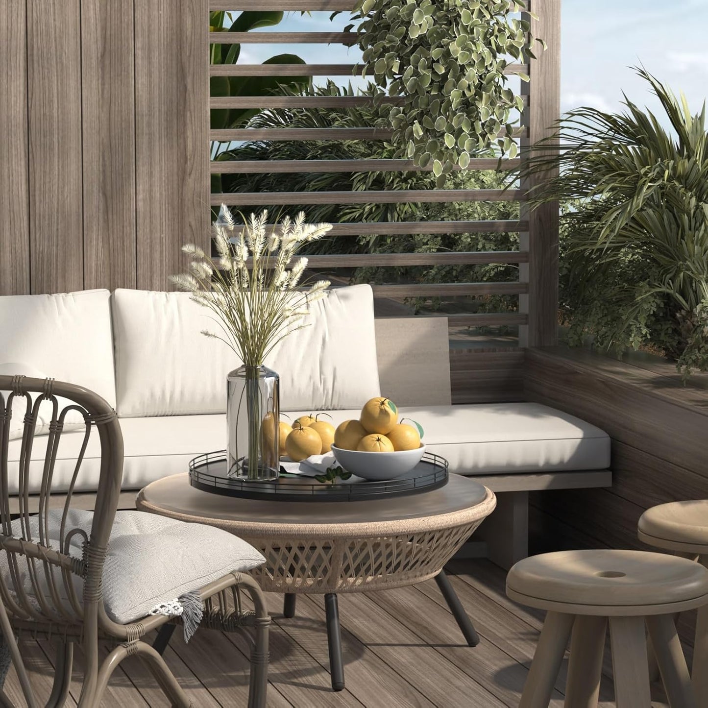 16" Oak Wooden Lazy Susan Turntable for Dining Table, Large Round Lazy Susans Organizer for Kitchen Countertop, Tabletop 360°Rotating Tray for Spice Organization and Storage Black Home Decor