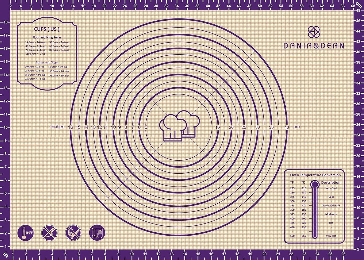 Baking Mat, 28" x 20" Silicone Food Grade Extra Large Non Stick Baking Sheet Mat with Measurement Non-slip Dough Rollin Counter Mat for Making Cookies, Macarons, Bread and Pastry