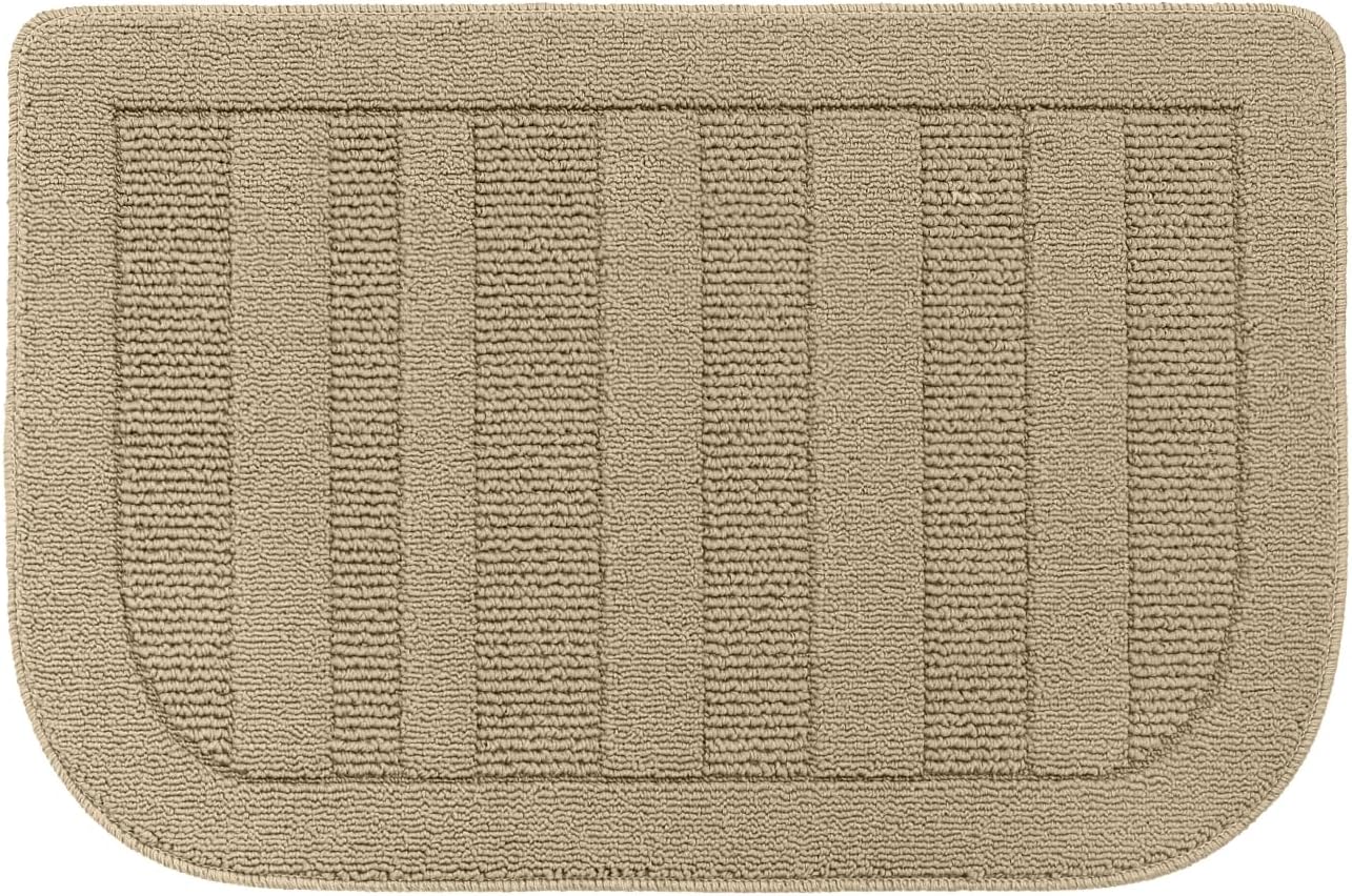 BEQHAUSE 24x36 Inch Kitchen Rug Mat Durable Kitchen Rugs Non-Slip Washable Absorbent Kitchen Mats for Floor Dirt-Resistant Semicircular Kitchen Mat (Beige)