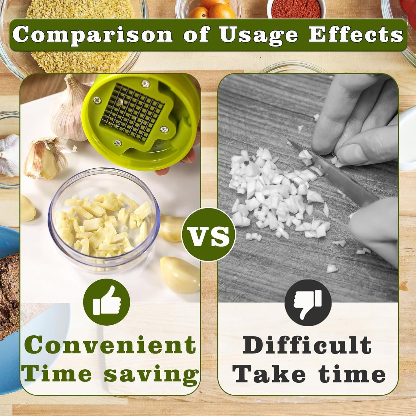 2 Pcs Garlic Press Stainless Steel, Garlic Mincer Crusher with Peeler and Cleaning Brush, Garlic Chopper Mini Kitchen Tool