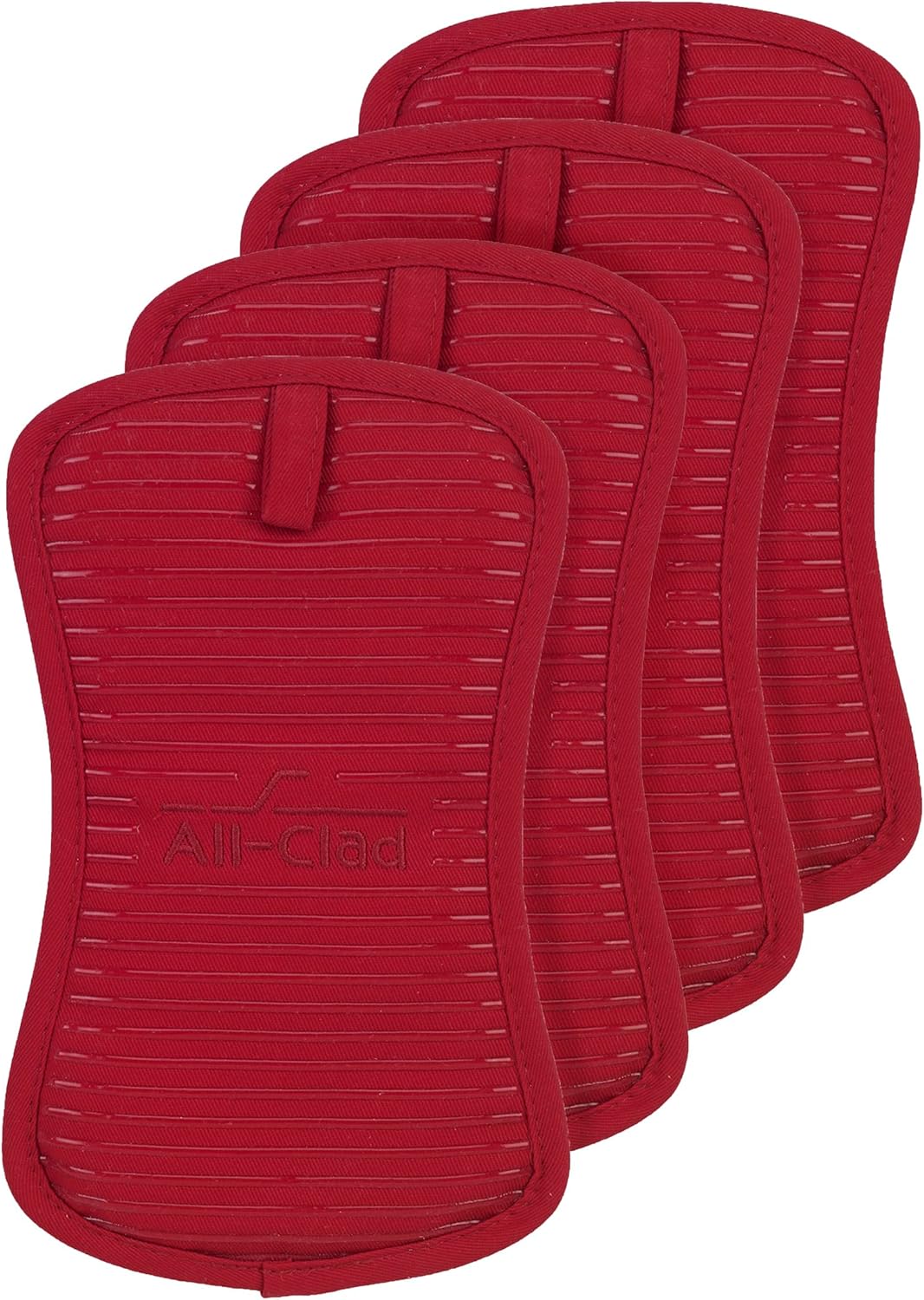 All-Clad Premium Pot Holder & Hot Pad: Heat Resistant to 500 Degrees - 100% Cotton, 10"x6.25" Hot Pad for Kitchen and Barbeque, 4-Pack, Chili
