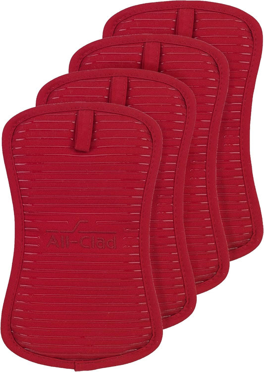 All-Clad Premium Pot Holder & Hot Pad: Heat Resistant to 500 Degrees - 100% Cotton, 10"x6.25" Hot Pad for Kitchen and Barbeque, 4-Pack, Chili