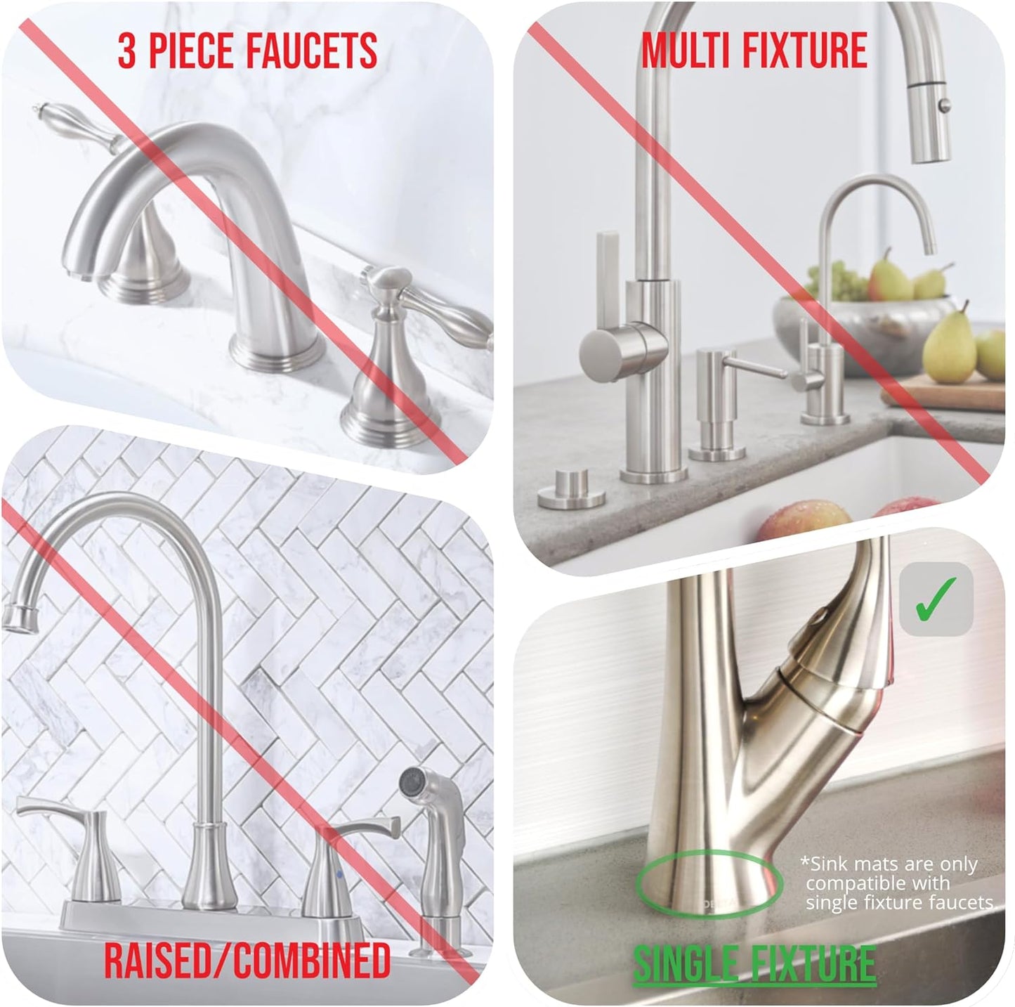 The Original Ternal Sinkmat Drip Catcher & Splash Guard, Faucet Mat for Sinks – Absorbent Microfiber, Machine Washable Counter Protector & Drying Mat for Kitchen, Bathroom or RV [Black, 15in, 1 Pack]