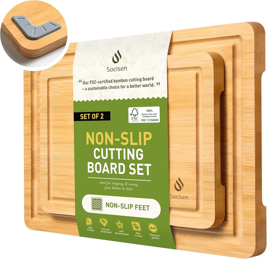 Bamboo Cutting Board Set Non Slip Feet Over Sink Great Grandma Christmas Xmas Birthday Gifts Ideas Grandmother Gigi Granny Nana Glamma Mawmaw Yaya Abuela Abuelita Mamaw Mimi Nonna Oma Meme