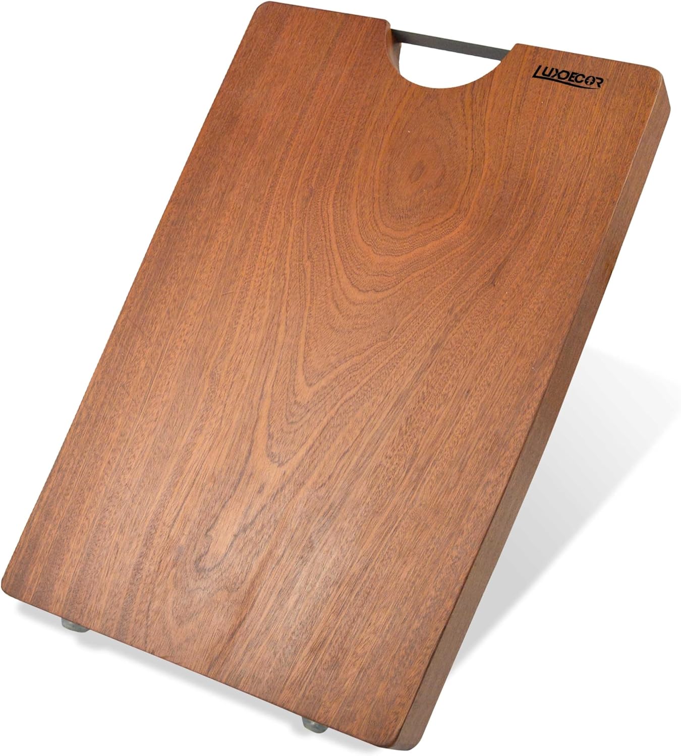 Real Solid Wood Cutting Board- Single Piece Wooden Cutting Board No Splicing&Glue, Sapele Wood Cutting Boards Of 17.7 * 11.8 * 1.2in Heavy Duty