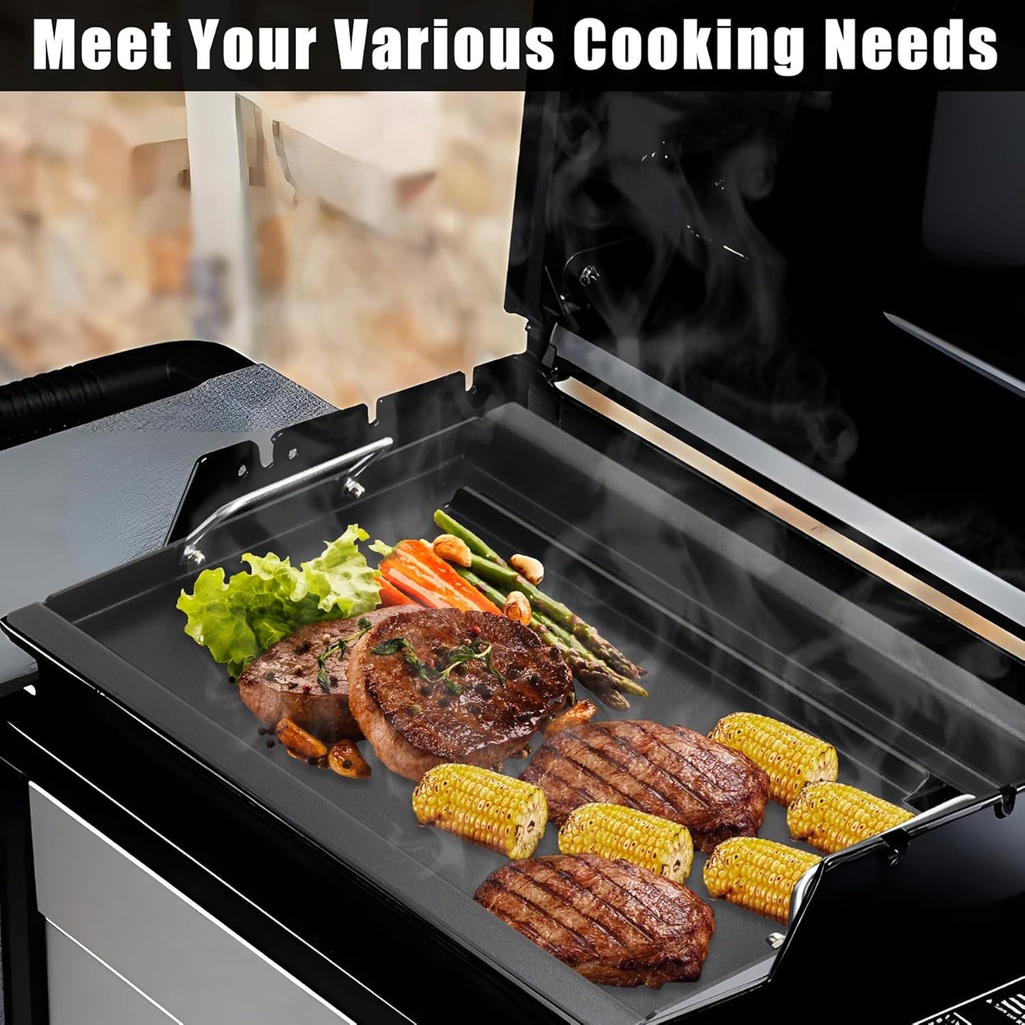 SafBbcue Full Size Griddle Inserts for Nexgrill Replacement Parts 720-0925 720-0925P 720-0925PG Flat Top Griddle for Nexgrill Parts 720-0340 720-0718A, Carbon Steel