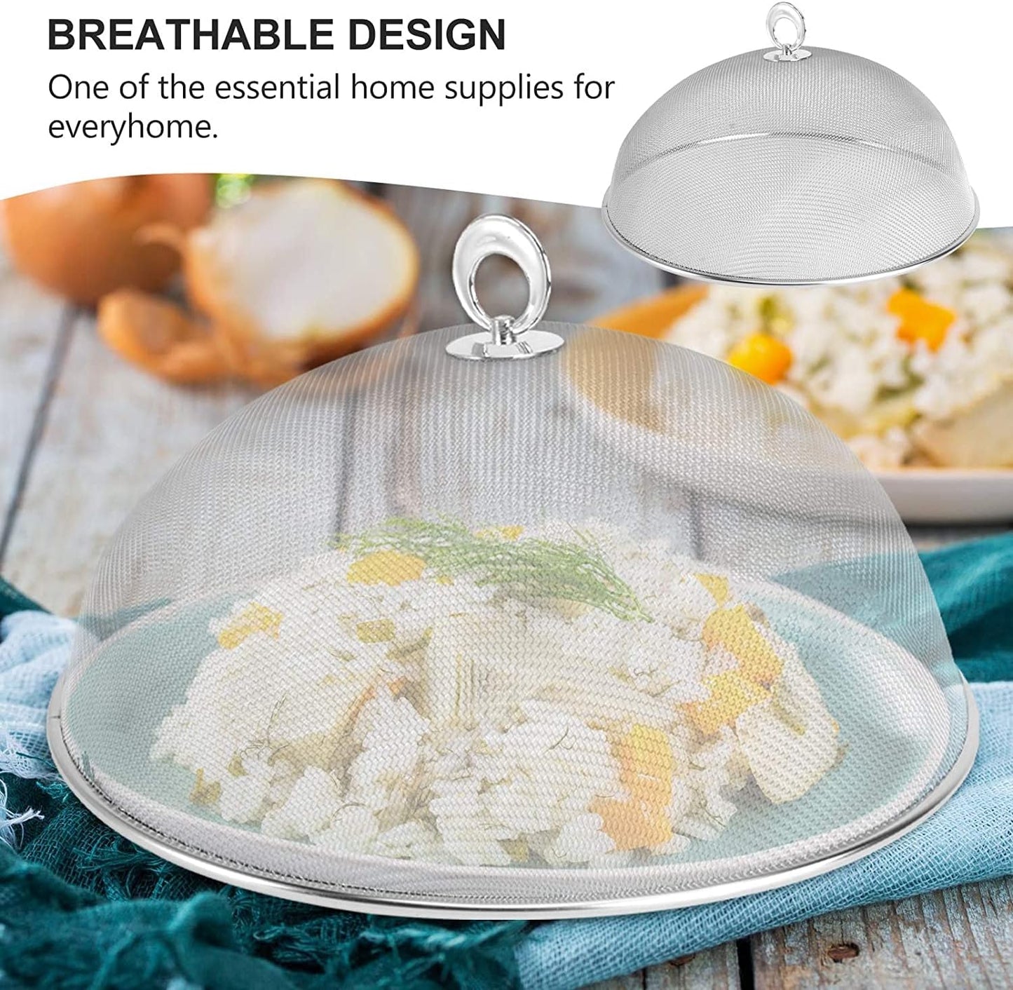 Metal Mesh Screen Food Cover, Stainless Steel Dome Food Tent Umbrella, Outdoor Picnic Food Cover Net Keep Out Flies, Bugs, Mosquitoes (11.81inches / 30cm)