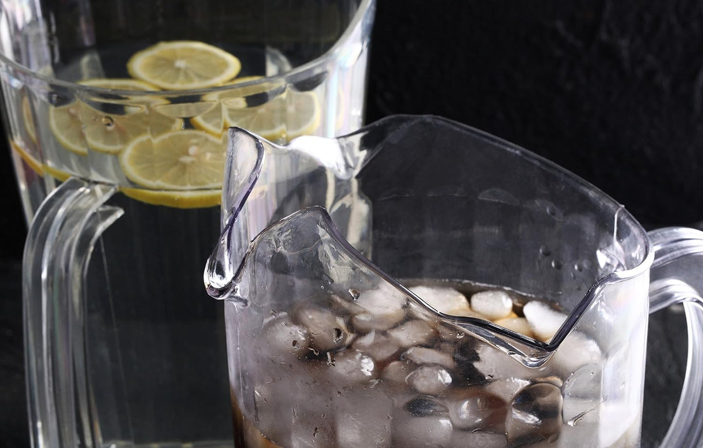 New Star 46229 Polycarbonate Plastic Restaurant Water Pitcher with 3 Spouts, 60-Ounce, Clear