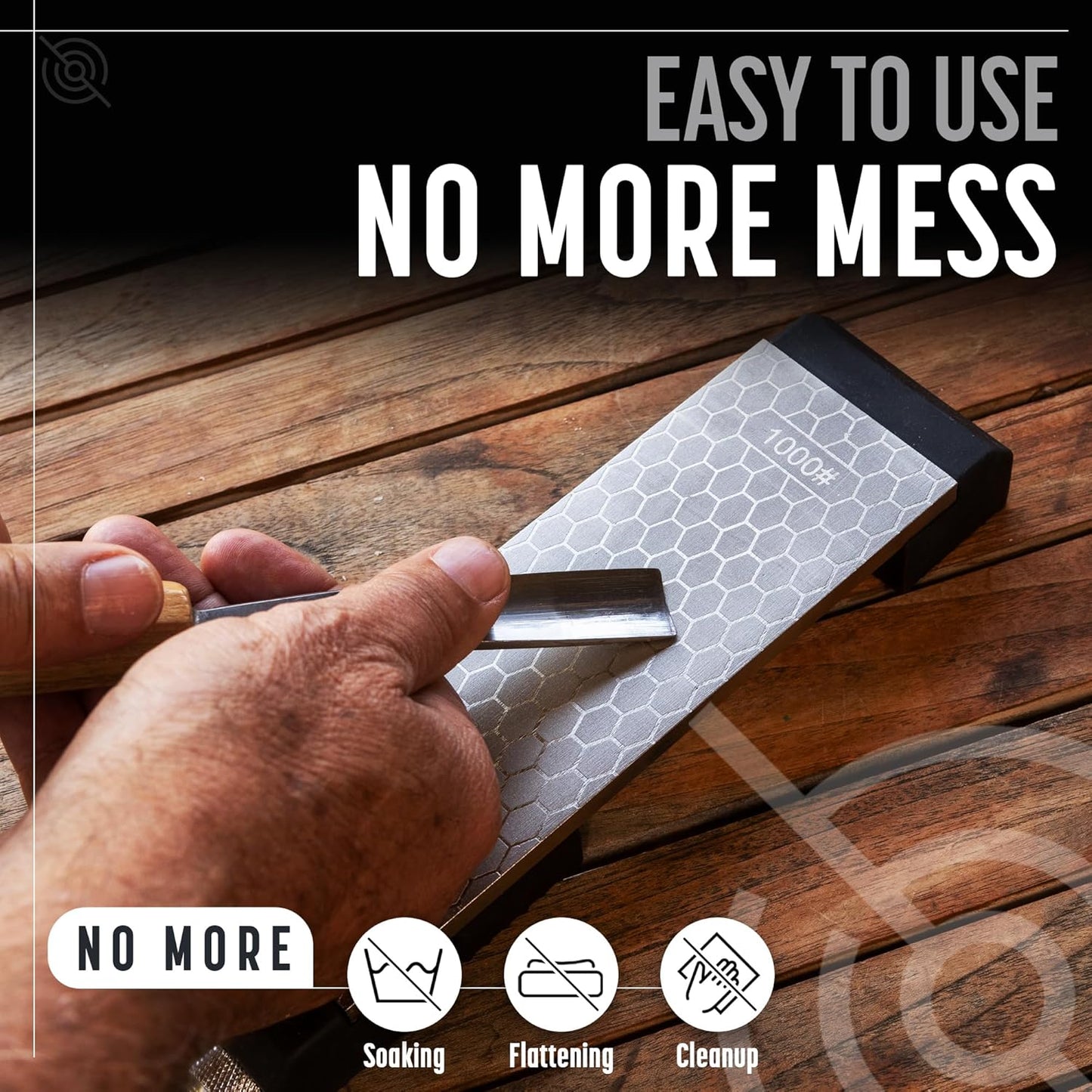 Heavy Duty Diamond Sharpening Stone Set with Adjustable Base, 2-Sided Fine/Coarse Grit Diamond Sharpening Plate, Fast & Efficient Diamond Knife Sharpener for Knives and Chisels from Schaaf Tools