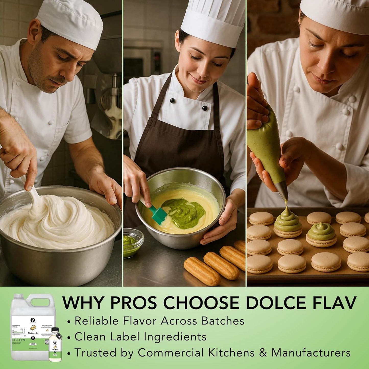 Dolce Flav Pistachio Flavoring – 32 oz. – Premium Flavoring for Ice Cream, Desserts, Boba, Beverages & Baked Goods | Ideal for Restaurants, Bakeries & Coffee Shops