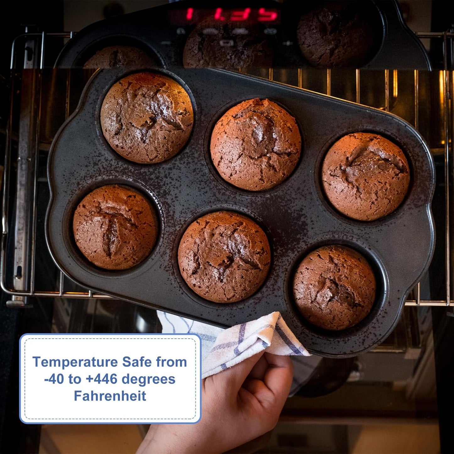 uxcell 2pcs Silicone Muffins Pan, 6 Cup Silicone Cupcake Pan Nonstick Baking Tray for Muffins, Cupcakes, Dishwasher Safe, Blue