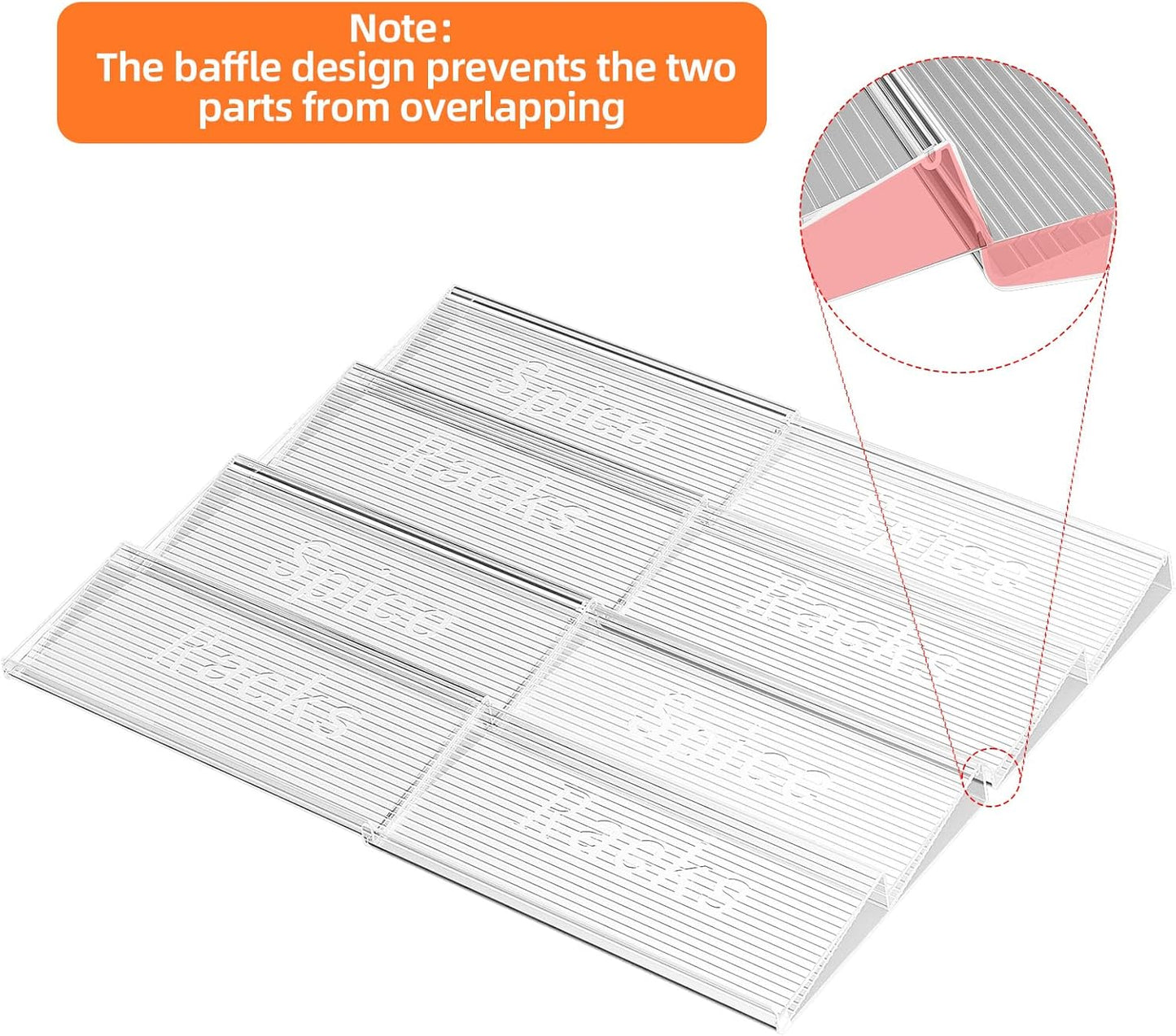 Spice Drawer Organizer, 4 Tier- 4 Pack Clear Acrylic Drawer Seasoning Organizer, Expandable From 11'' to 22'' Kitchen Spice Rack Organizers and Storage for Drawer (Jars not included)