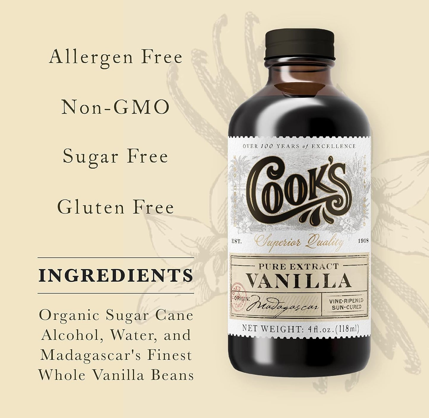Cook's, Choice Premium Quality Pure Vanilla Extract, 8 oz