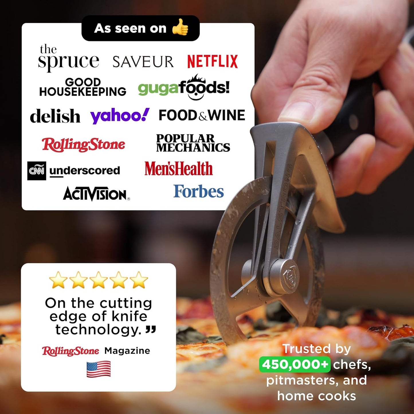 Dalstrong Pizza Wheel Cutter - The Orbit Razor Unique Pizza Wheel & Cutter -High-Carbon Heavy-Duty Stainless Steel - G10 Handle - Razor Sharp - Thumb Guard Protection & Blade Cover