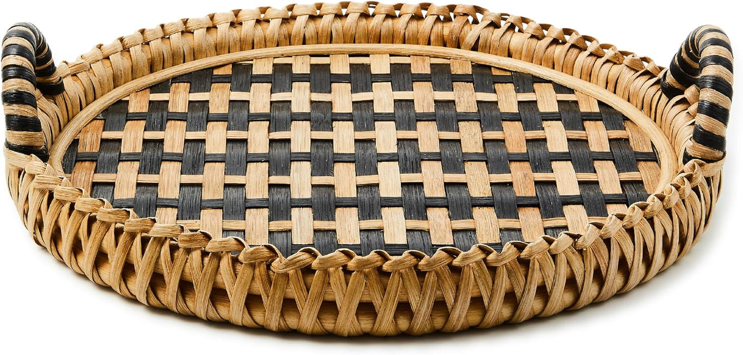 MACKENZIE-CHILDS Lanai Round Serving Tray, Decorative Tray for Food and Home Decor