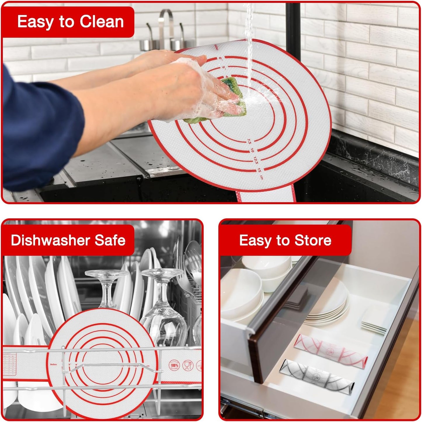 Silicone Bread Sling for Dutch Oven Baking Mat With Extra Long Handles Sourdough Bread Baking Supplies Non-Stick Silicone Mat Reusable Heat Resistant Food Grade Cooking Sheets Liners 2 PCS