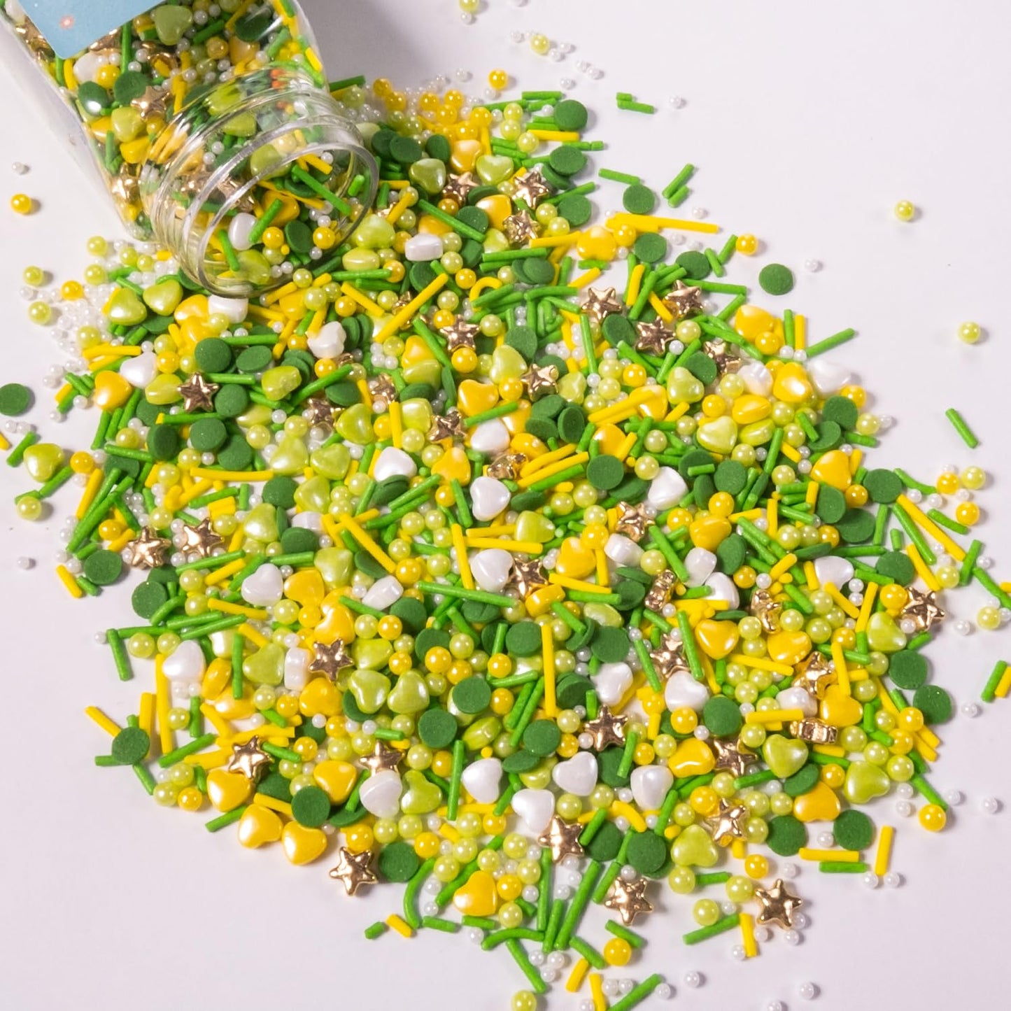 Cobakey Easter Sprinkles for Cookies 4.23 Ounce Spring Sprinkles for Baking Gold Star Edible Heart Perfect for Easter Cake Decorations, Baking, Ice Cream, Cookies, Cupcake Topper