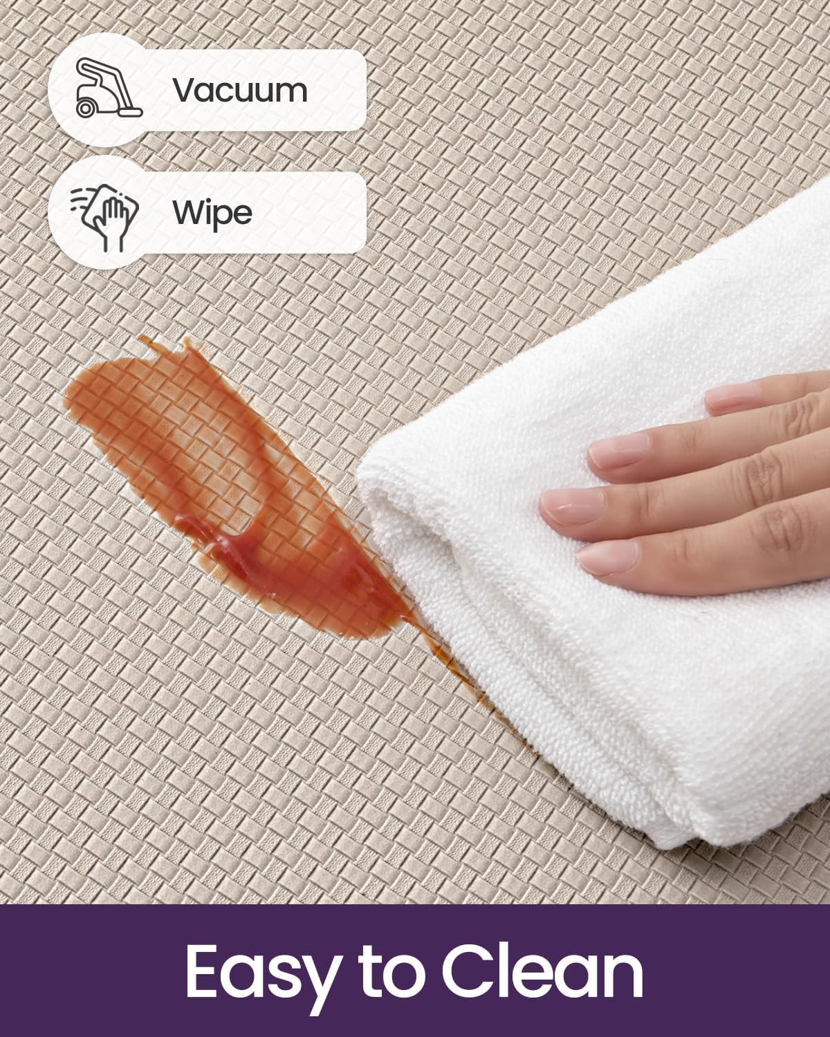 DEXI Kitchen Floor Mats Cushioned Anti Fatigue,17x59, Standing Runner Rug Waterproof, Comfort Memory Foam Padded for Front Sink Laundry, Beige