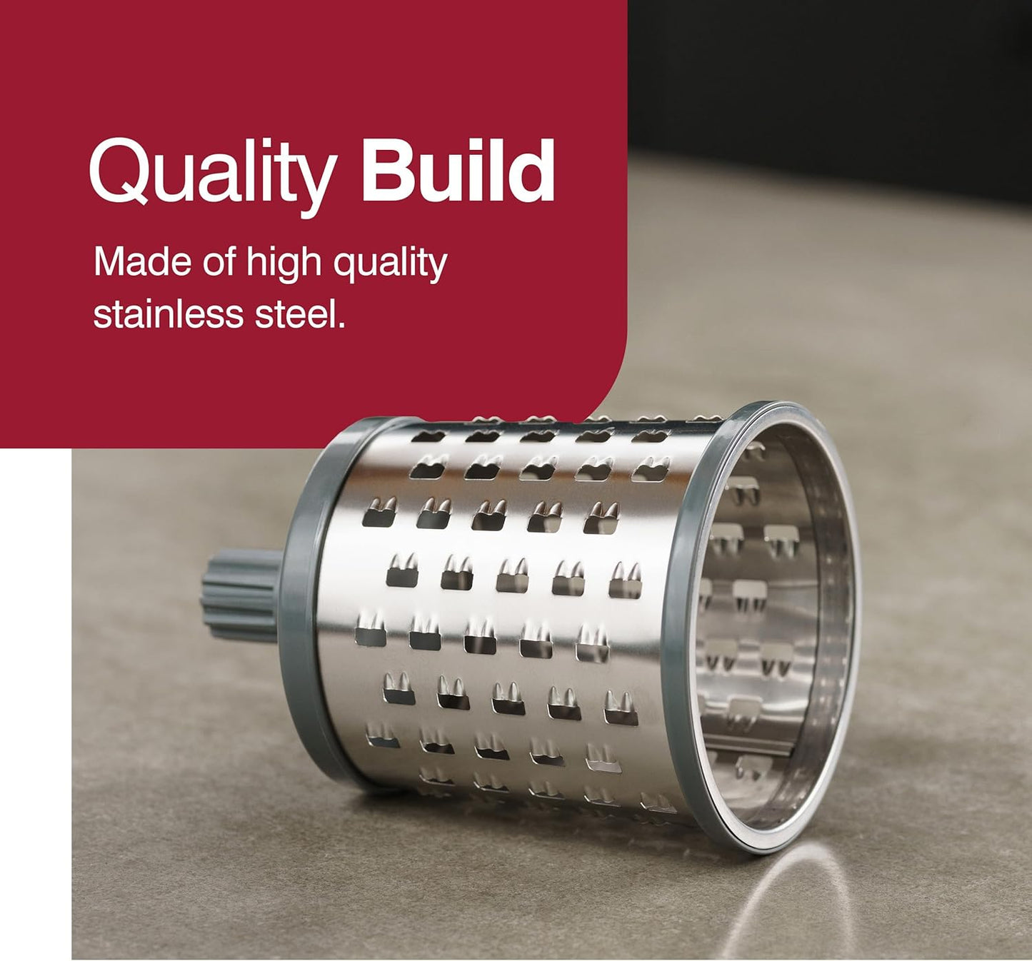 Zyliss E900059 Universal Drum Grater, Stainless Steel, Grating Apples, Cereals, Granola, for Use with Zyliss Rotary Cheese Grater, 5 Year Guarantee