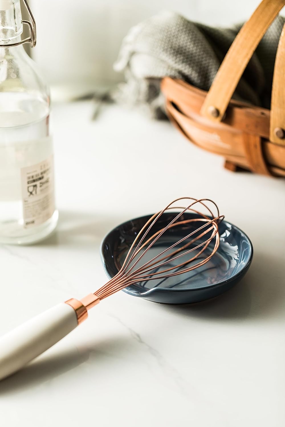 Ceramic Spoon Rest for Stove Top, 5" Stove Spoon Holder for Kitchen Counter, Farmhouse Utensil Rest Tray for Spatula, Ladles Tongs, Vintage Blue