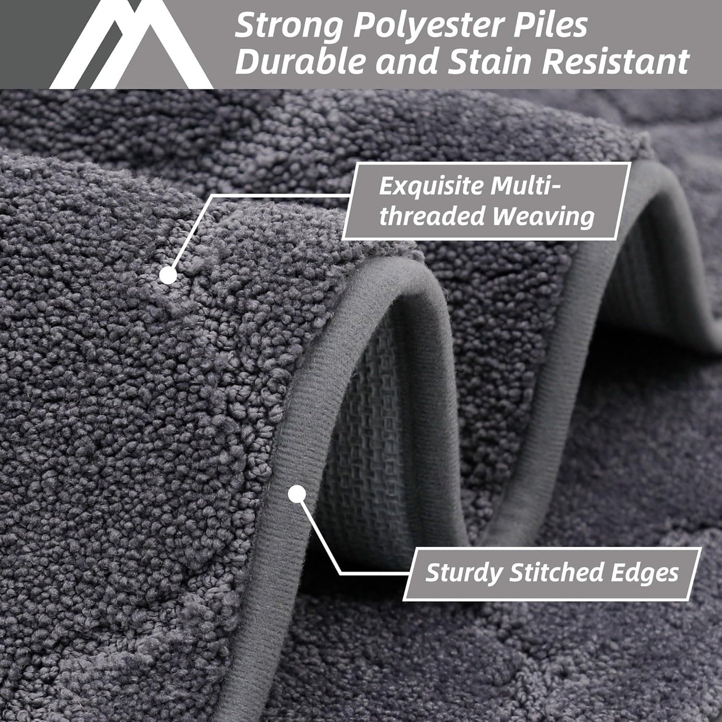 COSY HOMEER Kitchen Rugs Washable Non Slip Kitchen Mats for Floor Absorbent Kitchen Carpet 20" x 32" Soft Rugs for Kitchen,Sink Mat,Entrance,Area Rugs,Dark Grey