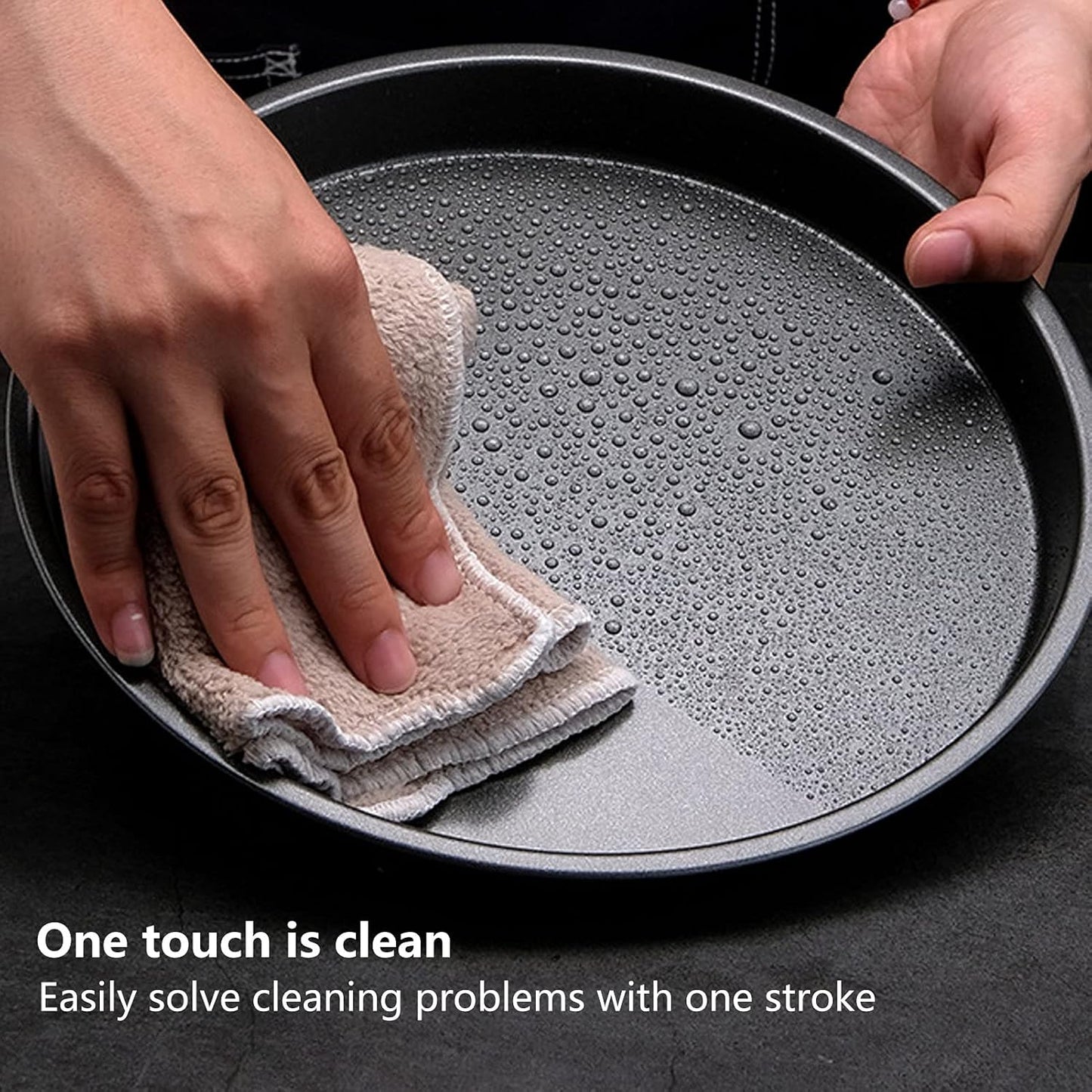 2Pcs Pizza Pan, 6in/9in/10in/12in Deep Dish Round Pizza Pan for Oven, Non Stick Thickened Carbon Steel Baking Pan for Home Kitchen, Dishwasher Safe(6in)