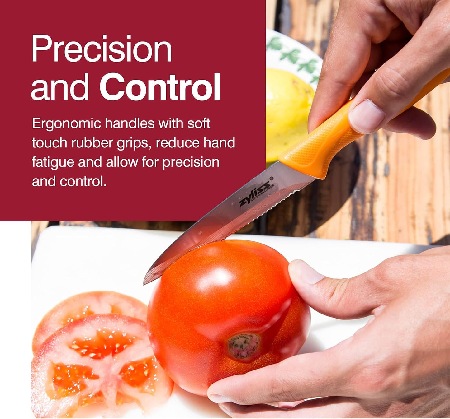 Zyliss Utility Kitchen Knives with Sheath Covers - Dishwasher Safe - Stainless Steel Kitchen Knives Perfect for Cutting Meat, Vegetables & Fruit - 3 Piece Paring Set