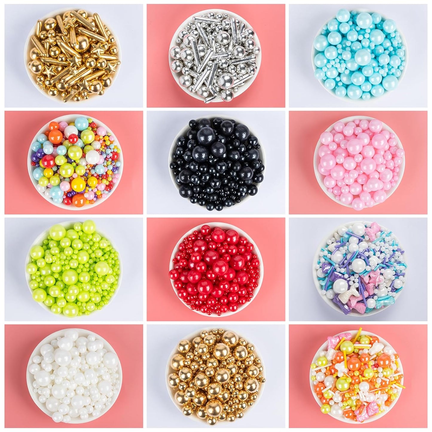 Butterfly Sprinkles,Edible Pearl Sugar Decorating,Colorful Candy Sprinkles Jimmies Mixed,130g/4.58oz,Orange White Pink Edible Cake Decorations,Perfect for Baking,Dessert,Ice Cream,Cookies,Cupcake Toppers,Wedding Party Birthday Supplies