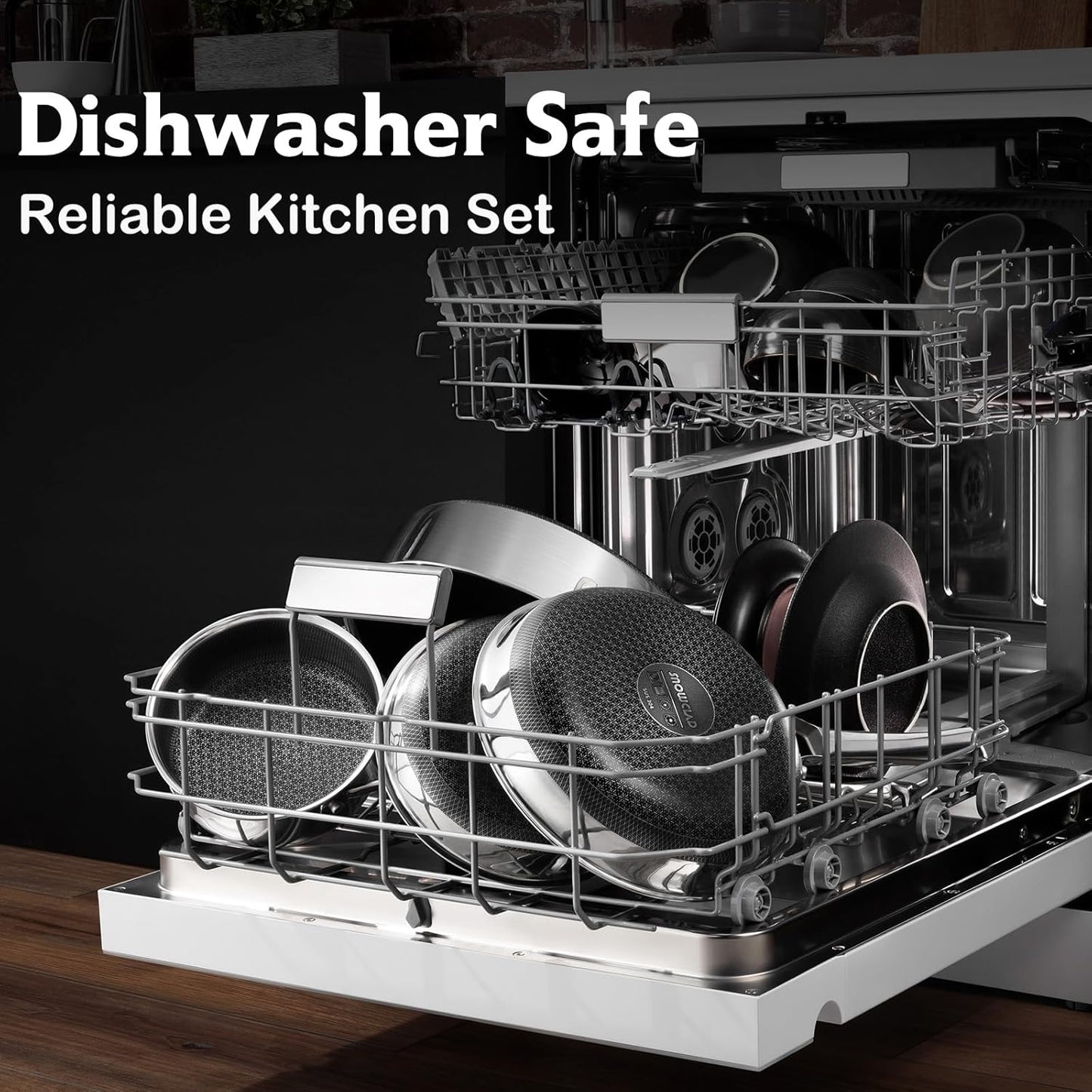 Sauce pan with lid,1.5 Quart & 2.5 Quart & 3.5 Quart Hybrid Nonstick Sauce pans set, Stainless Steel cookware,non stick Pots PFOA Free,Works on Induction,Ceramic and Gas Cooktops