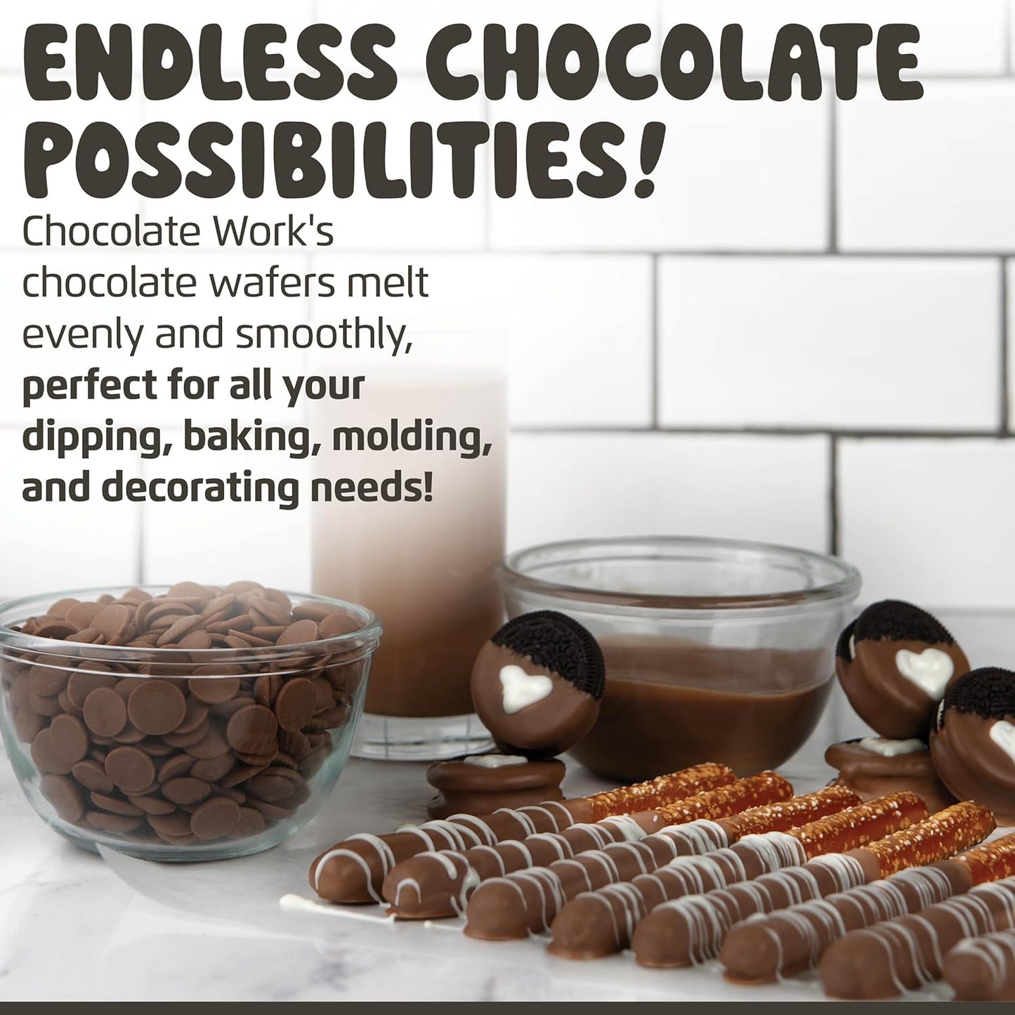 Chocolate Works Melting Chocolate Parent (10 oz (Pack of 3), Variety Pack: Milk, Dark, White Chocolate)