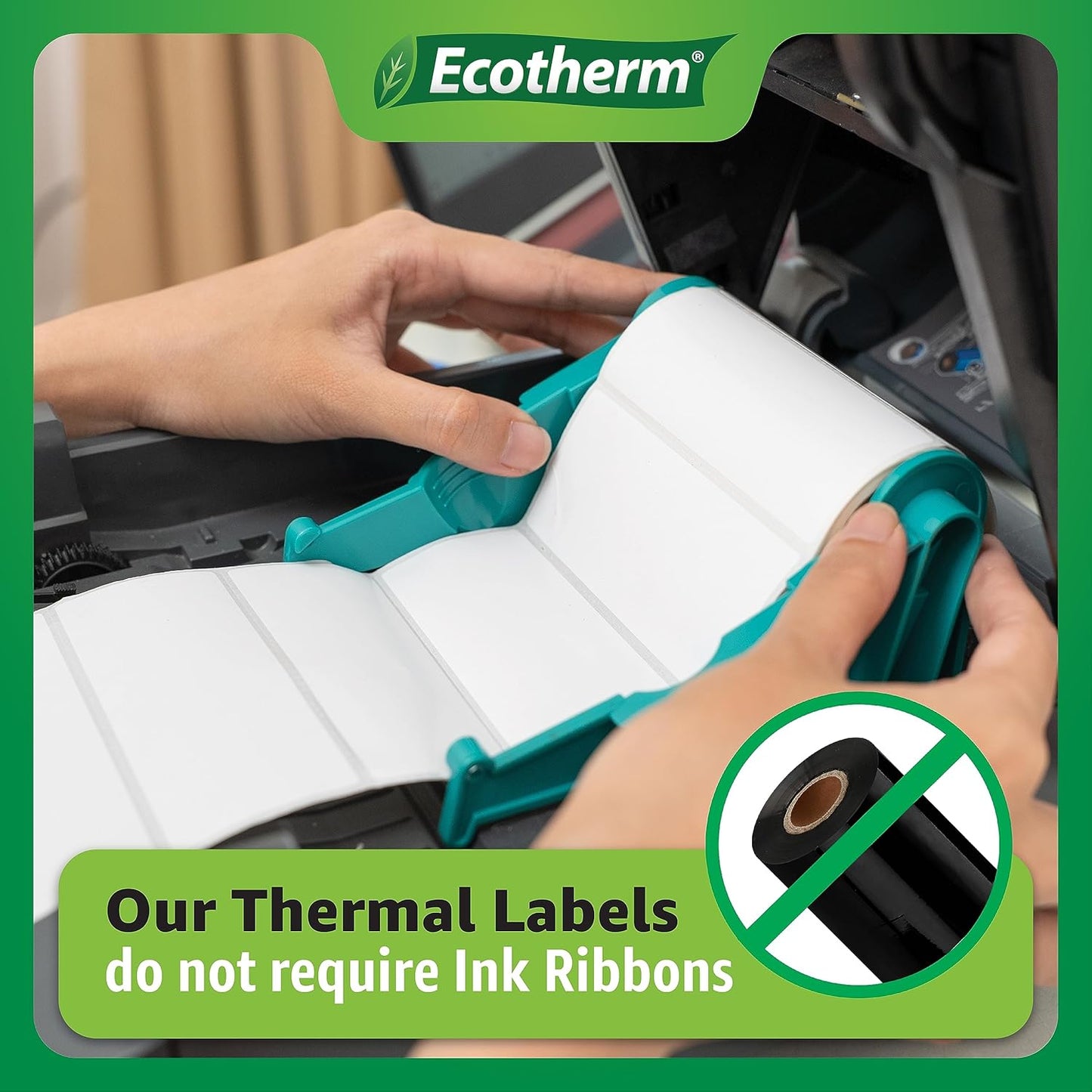 2" x 1.5" Thermal Labels | 6 Rolls | 8220 Labels | fits Zebra, Munbyn, Rollo, Godex, Arkscan, iDPRT, Offnova Thermal Label Printers and More | Blank White Adhesive Stickers by Ecotherm
