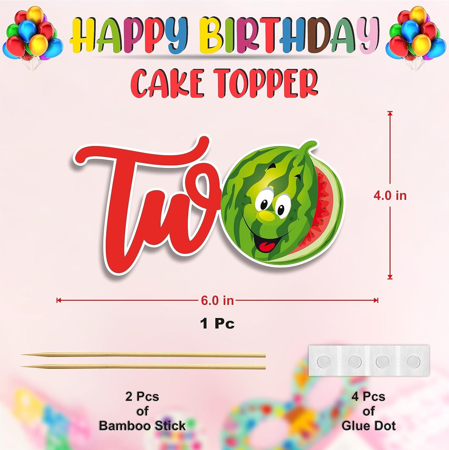 Seyal® Watermelon Two Cake Topper