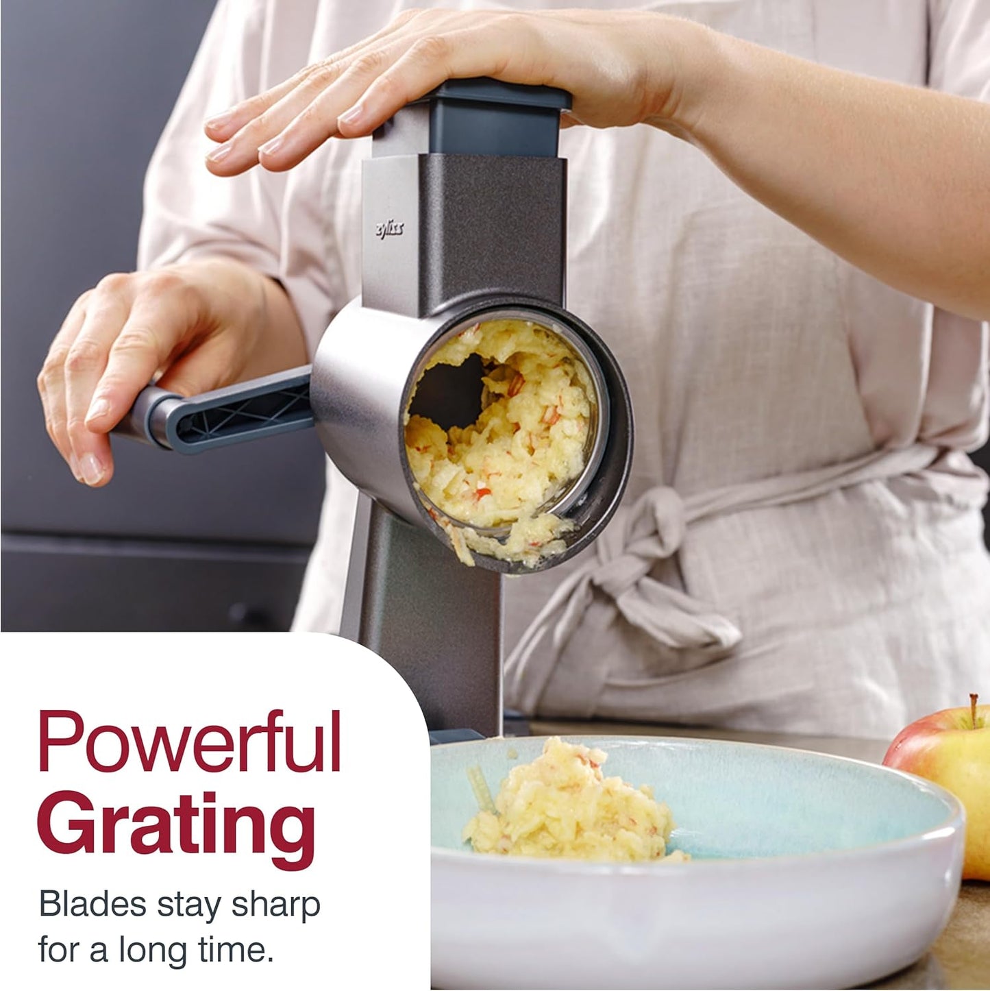 Zyliss E900059 Universal Drum Grater, Stainless Steel, Grating Apples, Cereals, Granola, for Use with Zyliss Rotary Cheese Grater, 5 Year Guarantee