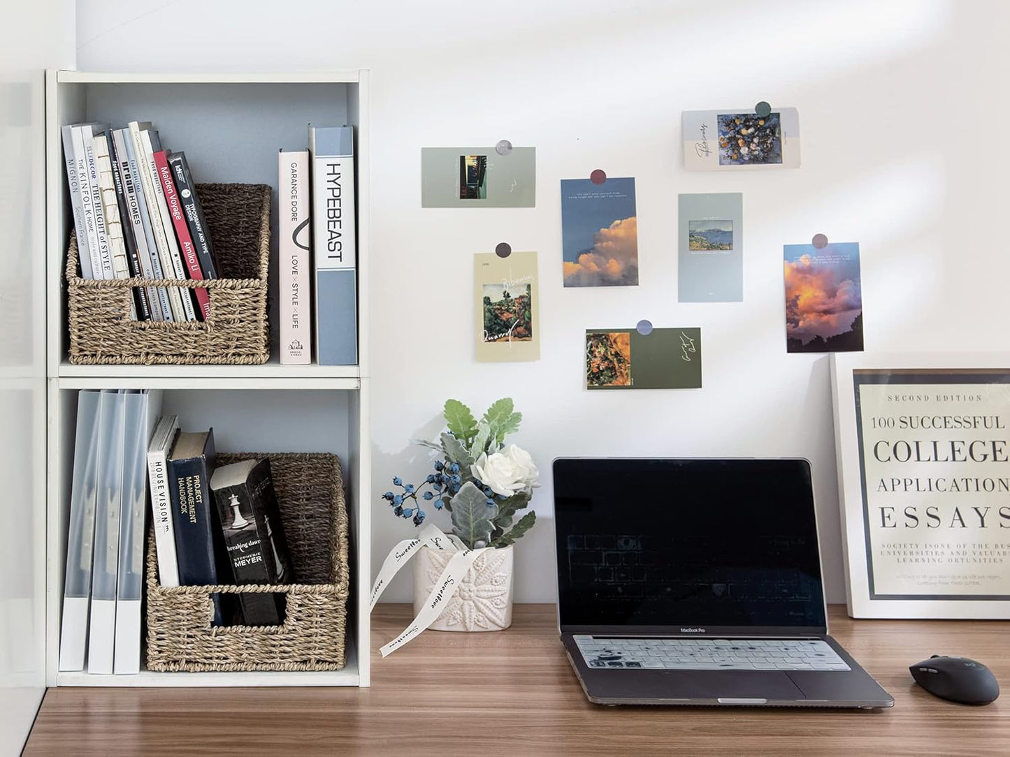 StorageWorks Wicker Baskets for Organizing, Pantry Organizers and Storage, Seagrass Storage Basket for Pantry Shelves, Kitchen Counter, Natural, 2 Pack
