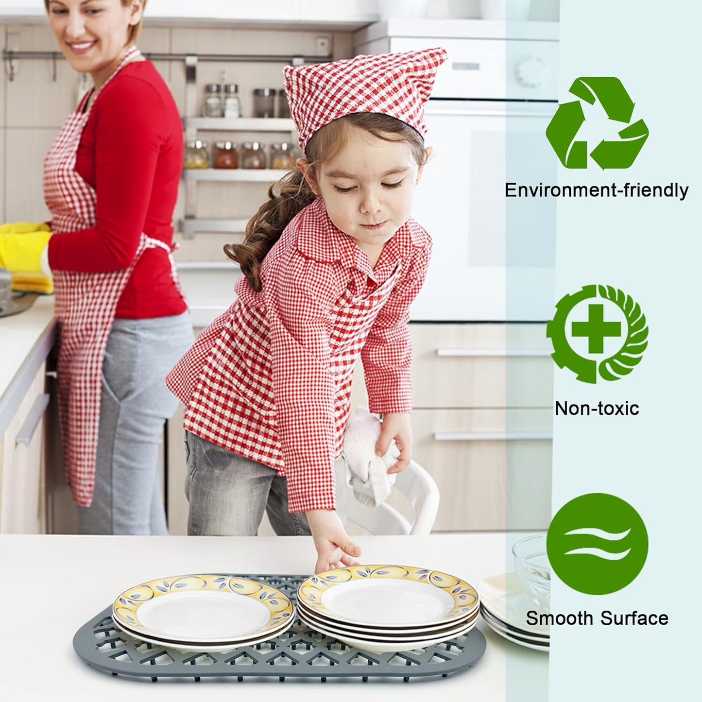 Sink Protectors for Kitchen Sink 13x11 &16x12 &19x14 &21x16 &22x13 &24x13 &26x14 &28x14 &30x16, Large Silicone Sink Mats Grid for Bottom of Farmhouse Sink (13”x11”)