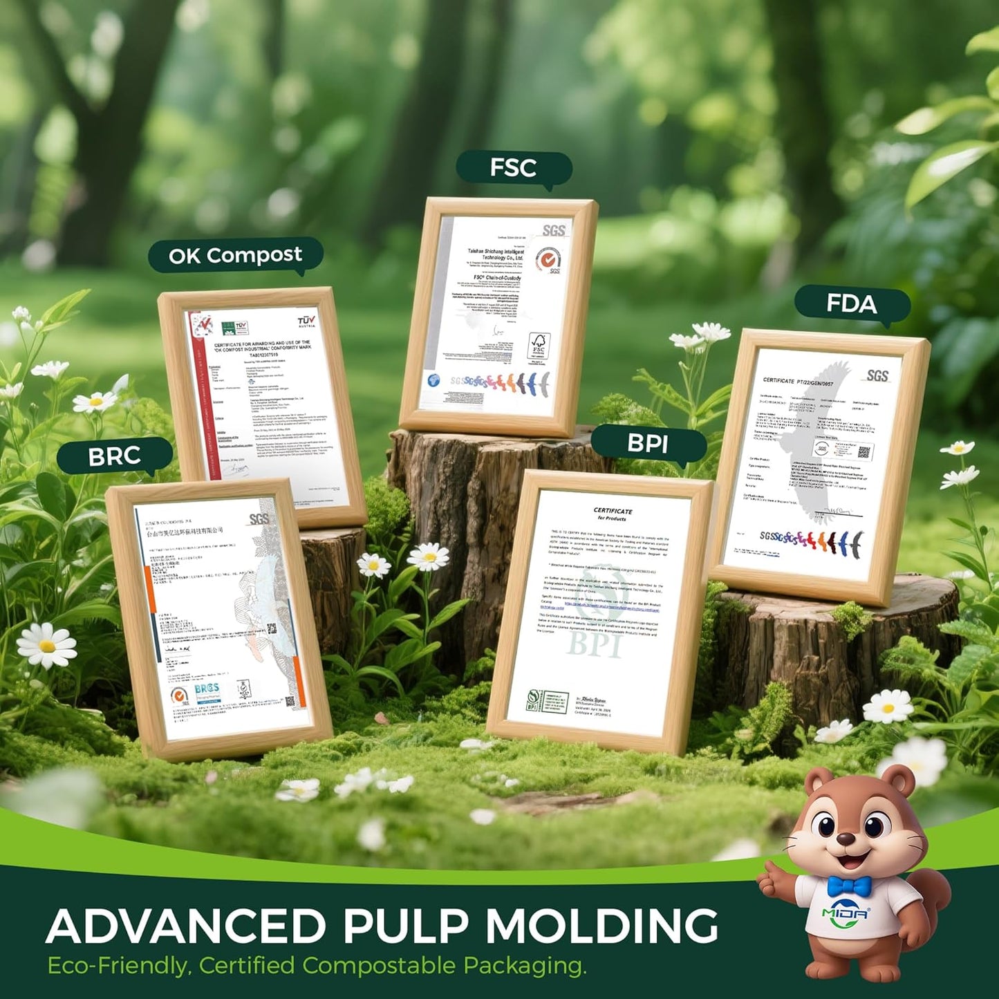 50-Pack 100% Compostable Biodegradable Paper Taco Holders, Eco-Friendly Disposable Paper Taco Tray for Taco Tuesday, Lazy Susan Taco Bar (50-Pack with lids)