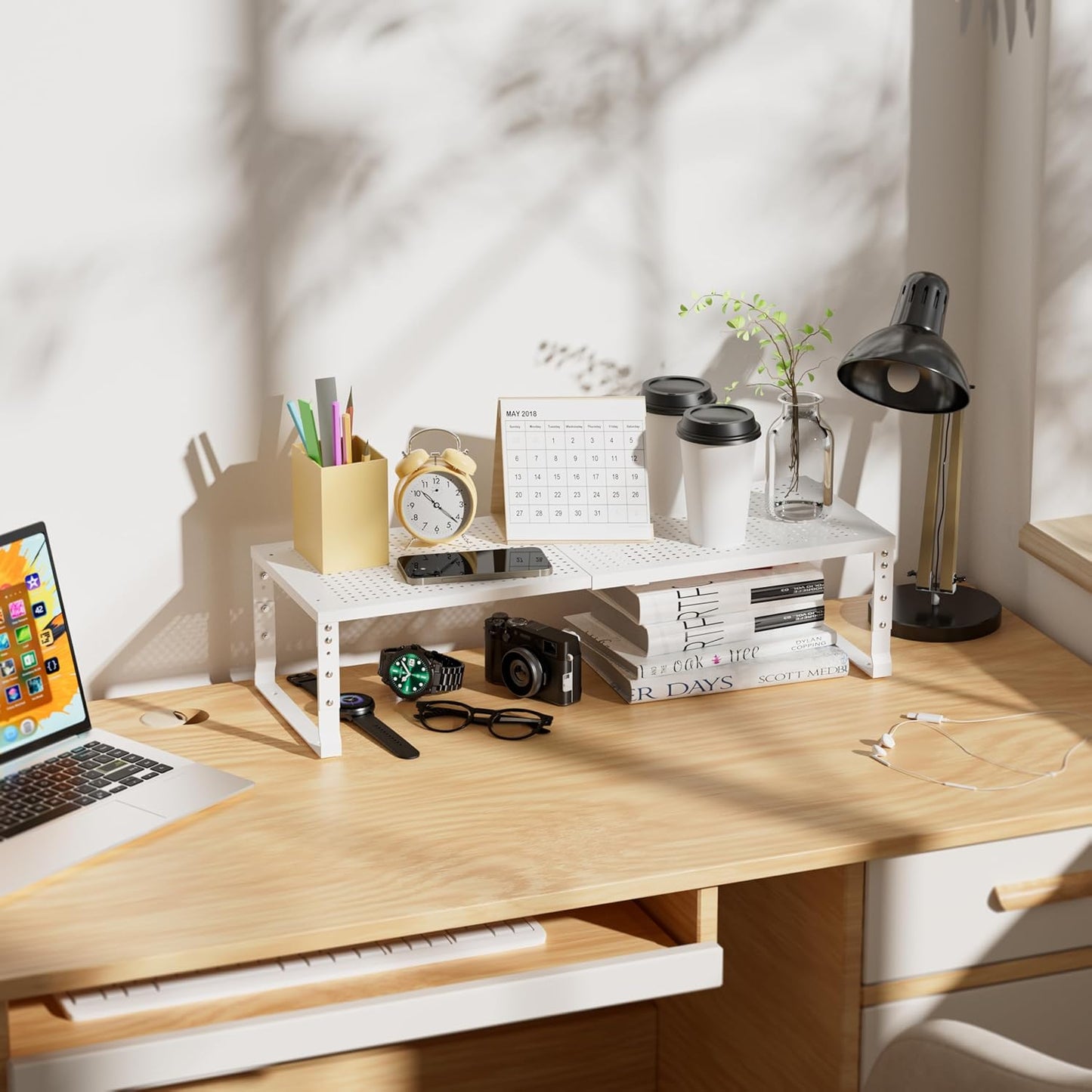 Expandable Spice Rack & Kitchen Cabinet Organizer - Stackable, Adjustable Shelves for Cabinets, Countertops, Cupboards & Pantries(3 Packs/Medium/White)