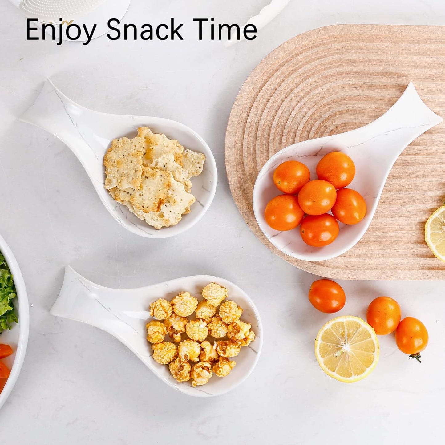 Spoon Rest for Stove Top, Kitchen Spoon Holder, White Marble Spoon Rest for Counter, Ceramic Cooking Utensil Rest for Spatula, Ladle, ANTIS'S HOME