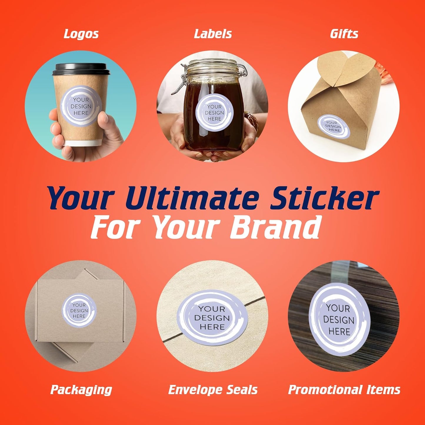 100 Custom Vinyl Stickers - Upload Your own Image, Text, Design, Logo - Personalized Logo Labels for Handmade, Packaging, Bottle, Jars, Candle, Brand Stickers (Lavender Swirls, 3x3)
