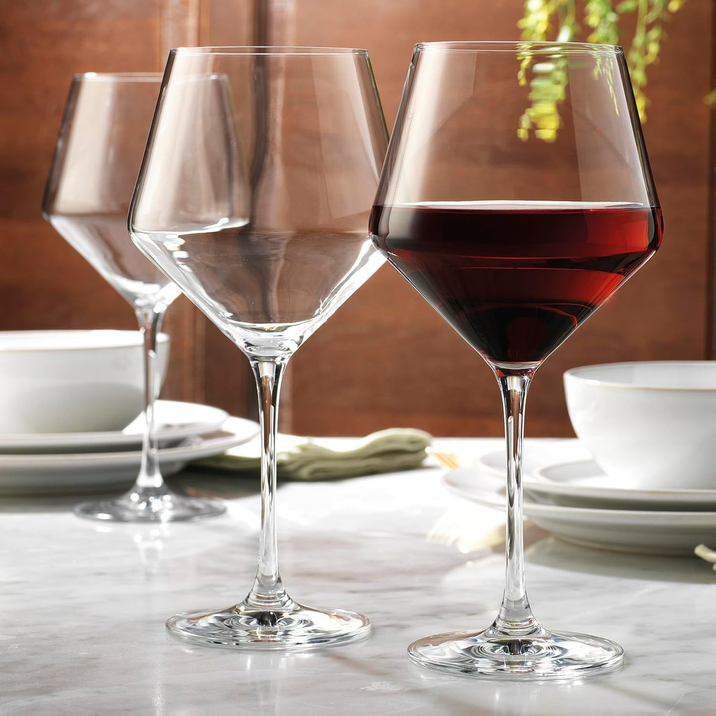 Wine Glasses,White Red Wine Large Glasses Set of 4,Lead-Free Premium Crystal Clear Glass,Hand Blown Italian Style Burgundy Long Stem Wine Glasses,Great Gift Packaging(23oz,4pack)