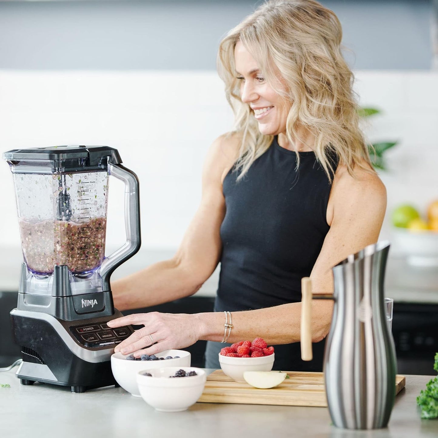 Invigorated Living Stainless Steel Water Pitcher with Lid, Ice Guard, Wooden Handle, Ideal for Cold and Fruit Infused Water (1.9L, No Filter)