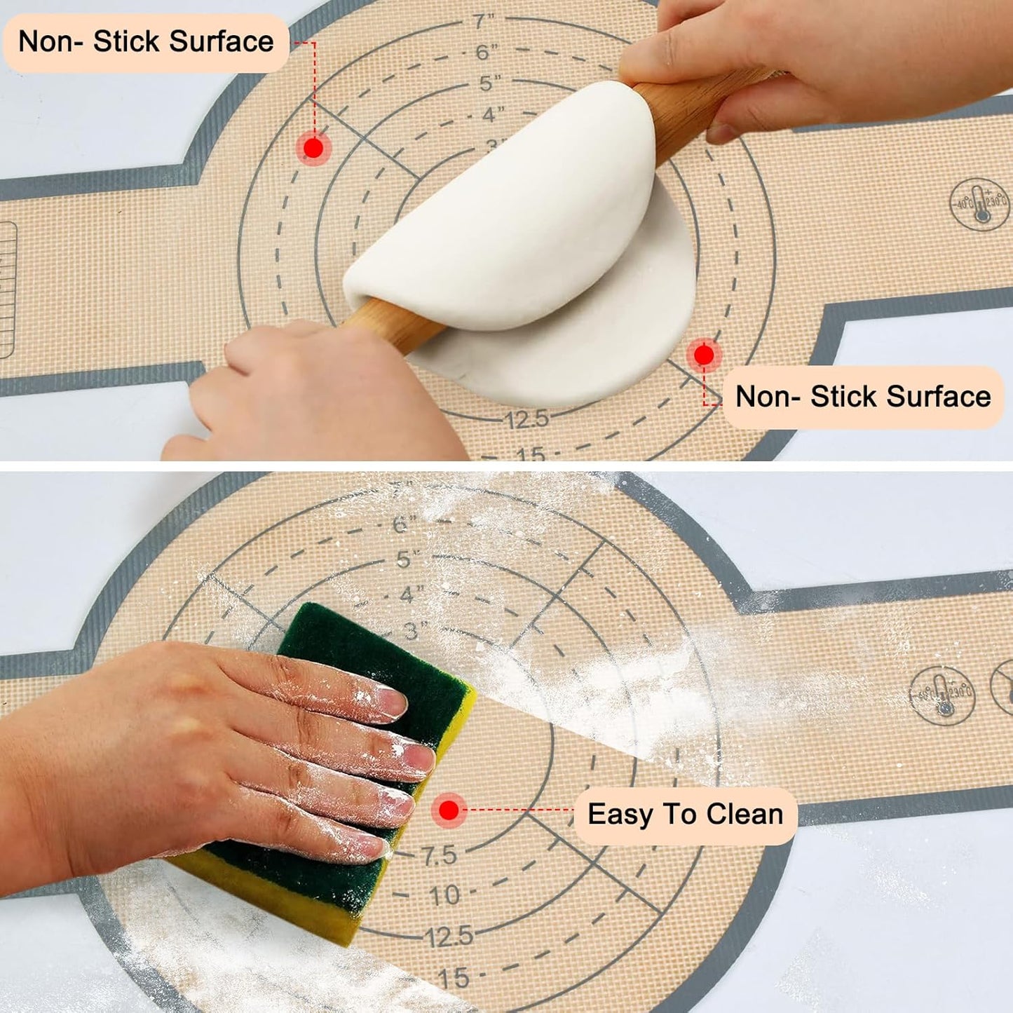 Silicone Bread Sling for Dutch Oven, 2 PCS Non-Stick & Easy Clean Reusable Silicone Bread Baking Mat with Long Handles, Easy to Transfer Sourdough Bread(Grey), medium, Gray