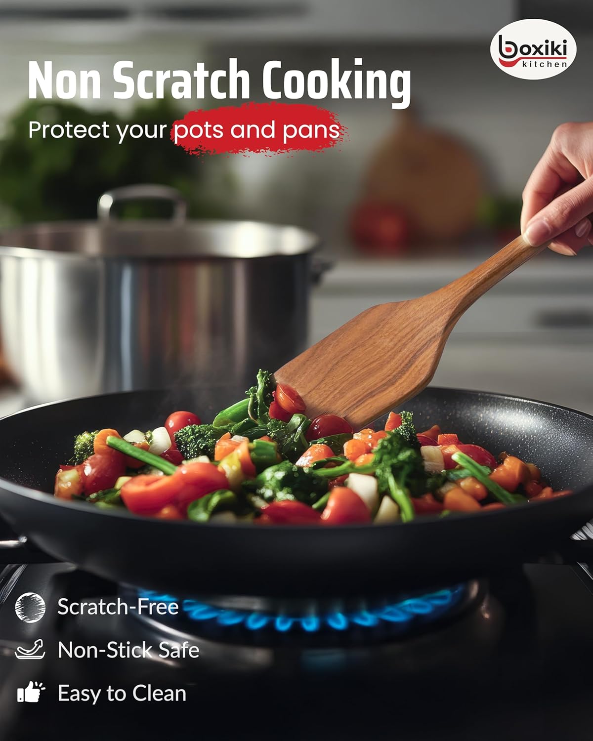 Elegant 5-Piece Walnut Wood Kitchen Utensil Set – Non-Scratch, Heat-Resistant Cooking Utensil Set with Kitchen Tongs, Spoons, Spatula & Ladle – Lightweight, Durable & Perfect for Daily Use or Gifting